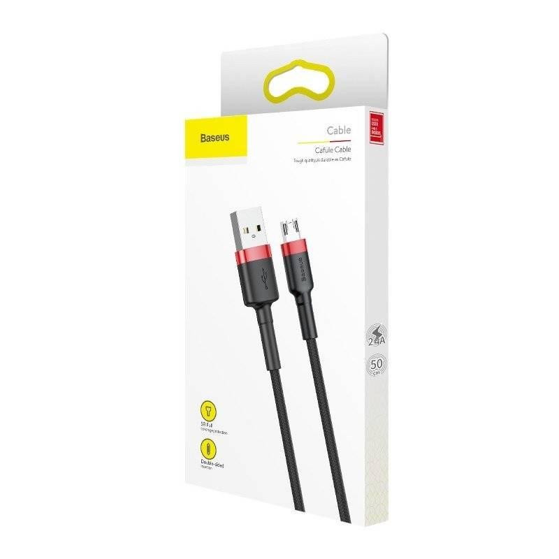 Кабель Baseus Cafule Cable USB - Micro 2.4A 1m, цвет красный+Black CAMKLF-B91 Одесса - изображение 2