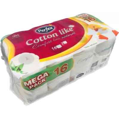 Туалетний папір Perfex Cotton Like Comfort Line 3 шари 16 рулонів (8606110850522) Вінниця
