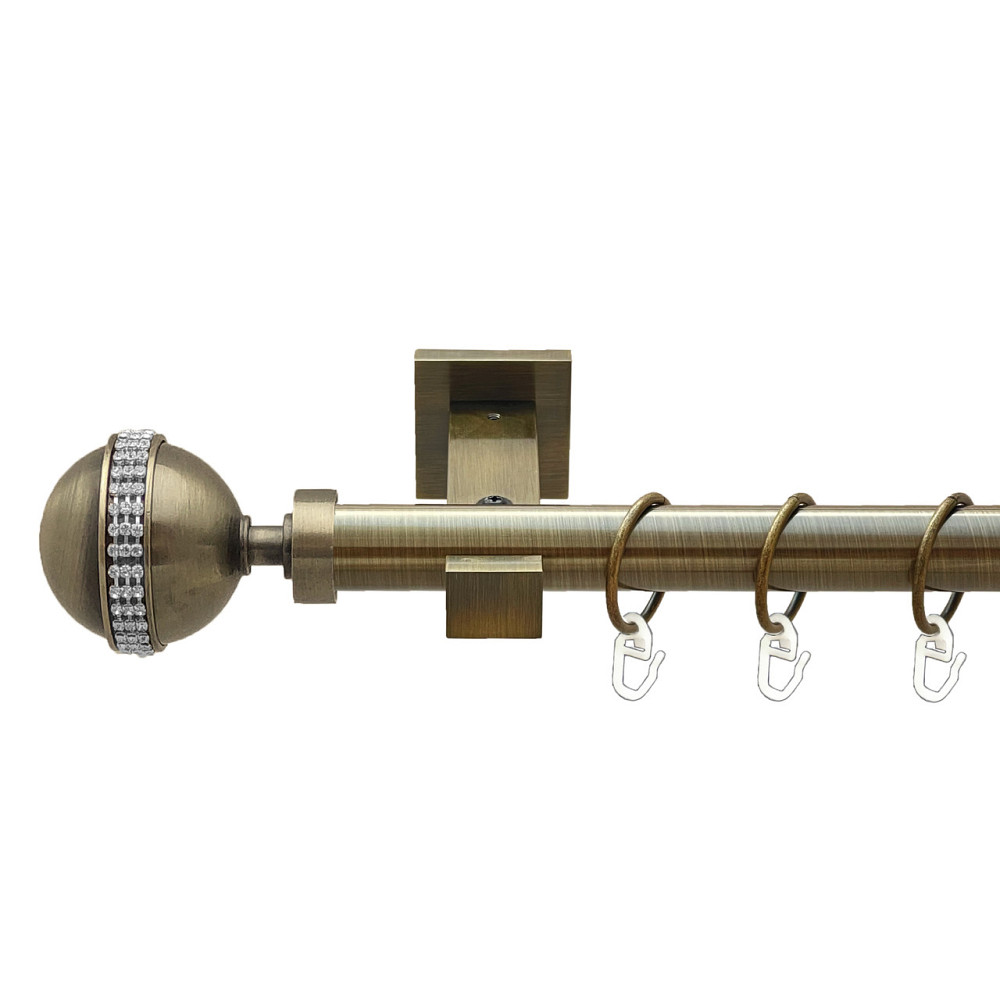 Карниз Orvit Авея металевий однорядний техно гладка труба кільце металеве Антик 25 мм 300 см (00-00025795) Львов - изображение 1