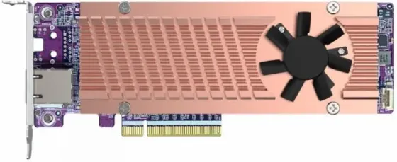 Сервер Qnap QM2-2P410G1T QM2 series, 2 x PCIe 2280 M.2 SSD slots, Gen4 8, 1 AQC113C 10GbE NBASE-T port Киев