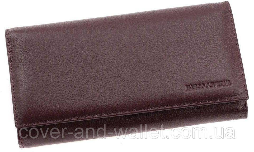 Женский большой кошелёк с отделом для визиток из натуральной кожи (коричневый ) Marco Coverna Киев - изображение 2