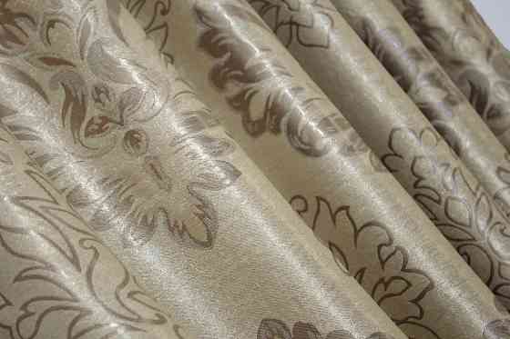 Комплект готових штор VR-Textil Блекаут-софт Корона № 1280ш(Б) Бежевий з карамельним 100х270 см 2шт (31-546) Київ