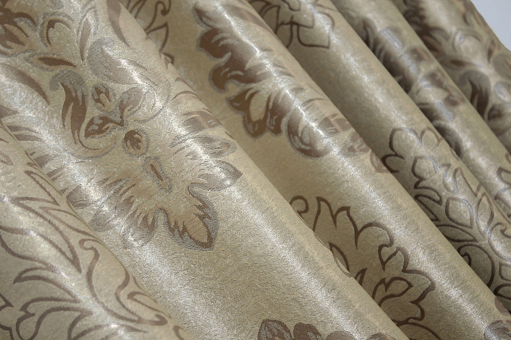 Комплект готових штор VR-Textil Блекаут-софт Корона № 1280ш(Б) Бежевий з карамельним 100х270 см 2шт (31-546) Київ - фото 6