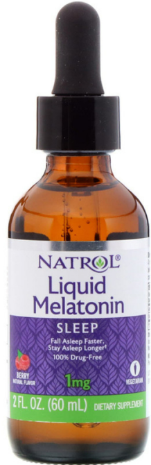 Мелатонін рідкий 1 мг Natrol Liquid Melatonin 60 мл зі смаком ягід Київ - фото 1