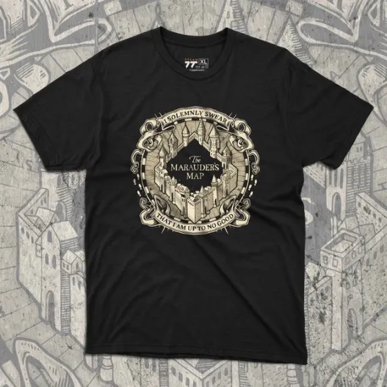 Футболка мужская с принтом Гаррі Поттер Карта Мародеров Размер 48 Anime0001 Днепр