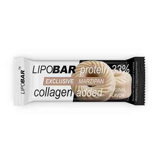 Батончик протеиновый с коллагеном Lipobar Exclusive 50g марципан Киев