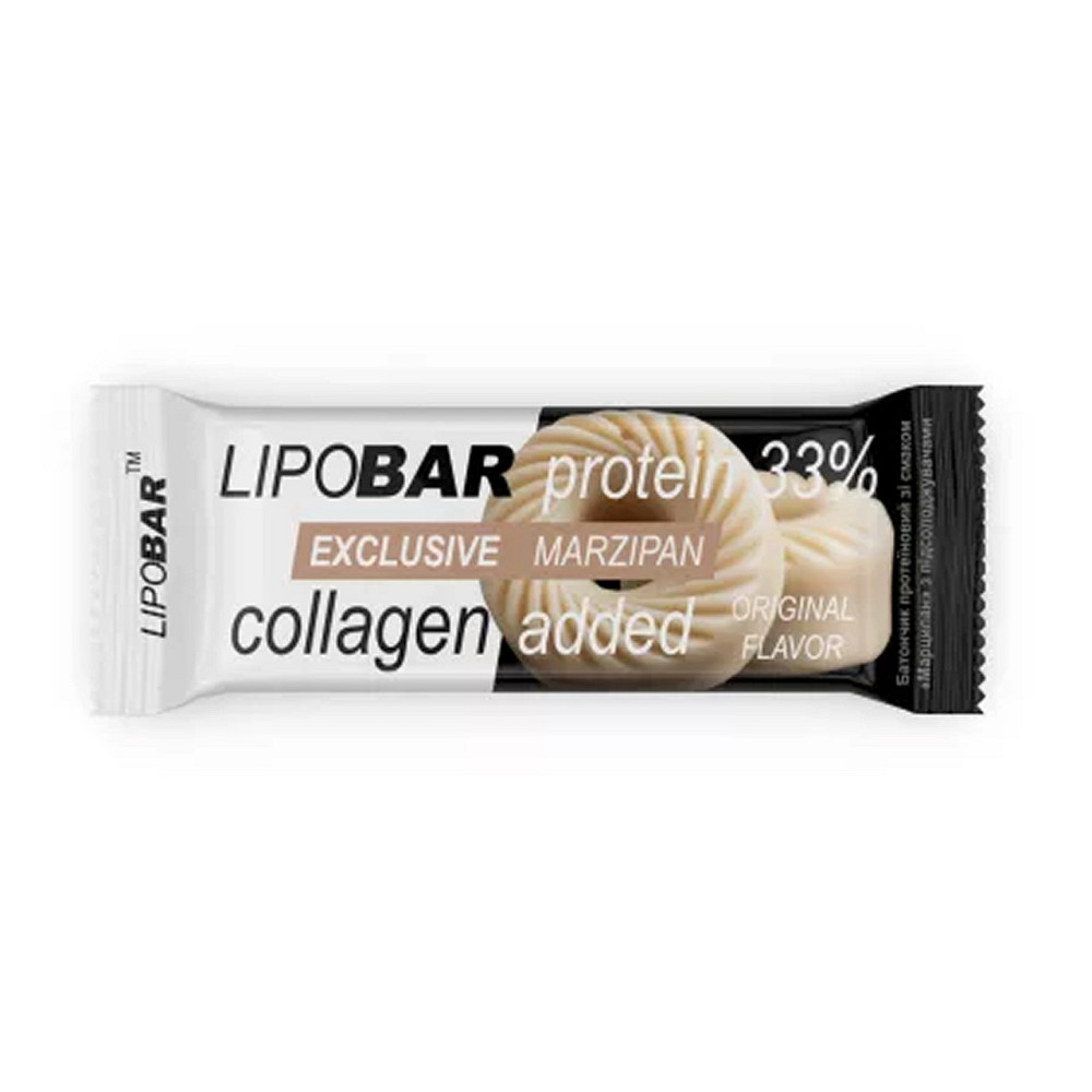 Батончик протеиновый с коллагеном Lipobar Exclusive 50g марципан Киев - изображение 1