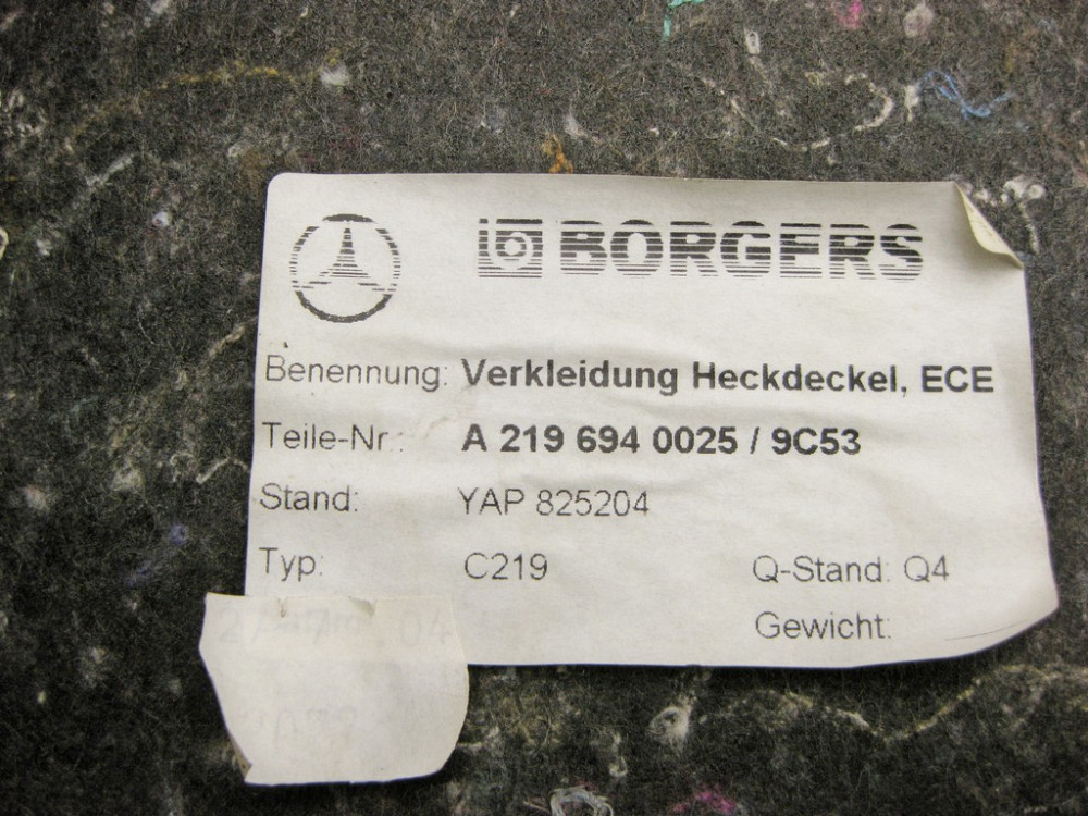 Mercedes-Benz  A2196940025 9C53 Обшивка кришки багажника антрацит CLS C219 Одеса - фото 9