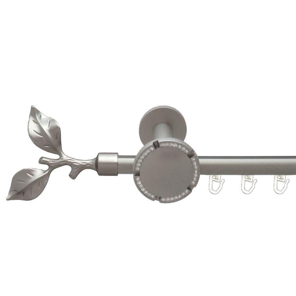 Карниз Orvit Листок Троянди металевий однорядний розета реверс фламо профільна труба  Сатин 19 мм 240 см (6300240) Львів - фото 1