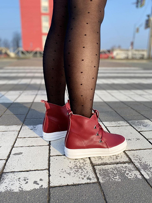 Черевики жіночі EA-2990 бордові еко-шкіра весна-осінь 39р.-24,5см. 40р.-25см. (1352) Коломыя - изображение 4