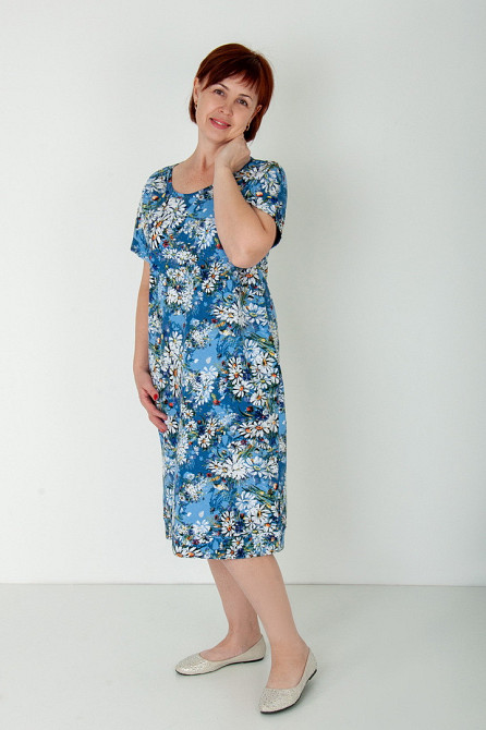 Жіноче плаття літнє бавовна з квітковим принтом різнобарвний 52 Київ - фото 1