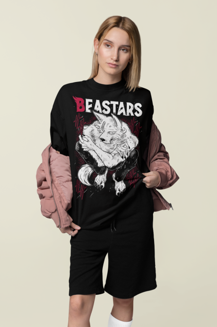 Футболка з аніме принтом Беастарс Легосхі Гірл Беастарс оверсайз (S/M/L) Чорний AnimeJ0666 Дніпро - фото 3