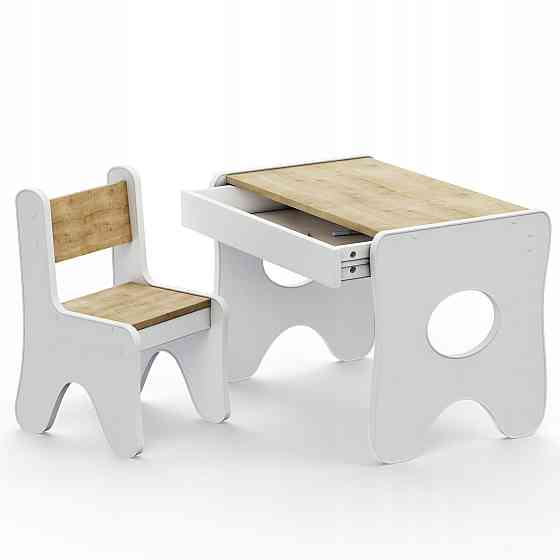 Деревянный столик и стульчик для ребенка уютный набор для дома и детсада, детский игральный стол и стул Киев