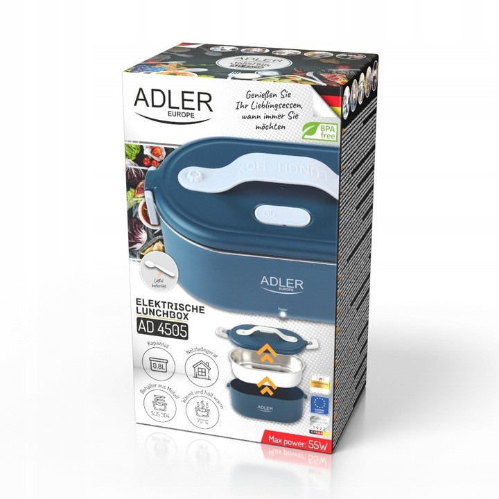 Контейнер ланч-бокс 800 мл для еды с подогревом Adler AD (4505b) Мощность 48 Вт Нововолынск - изображение 9