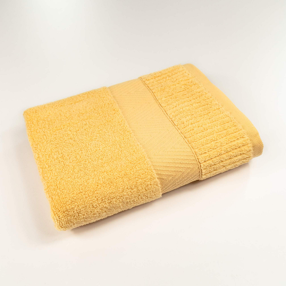 Рушник махровий для обличчя та рук 40x70см Преміум якості Зеро Твіст Бордюр 550г/м2 (Жовтий) Суми - фото 1