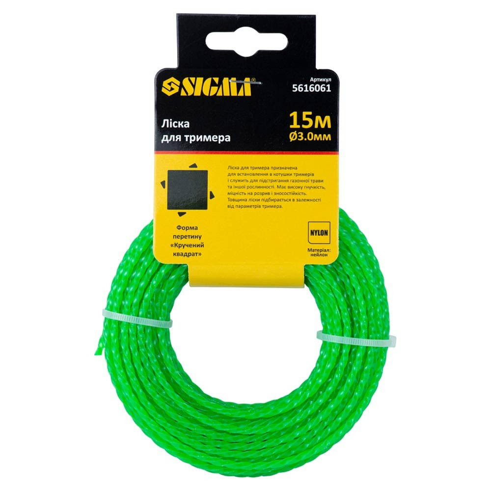 Sigma Леска для триммера крученый квадрат Ø3.0мм 15м SIGMA (5616061) Киев - изображение 2