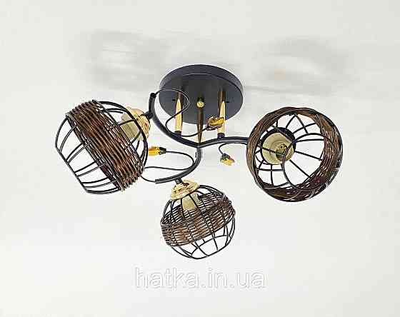 Потолочная люстра на 3 плафона 91188A/3 черный+хром Киев