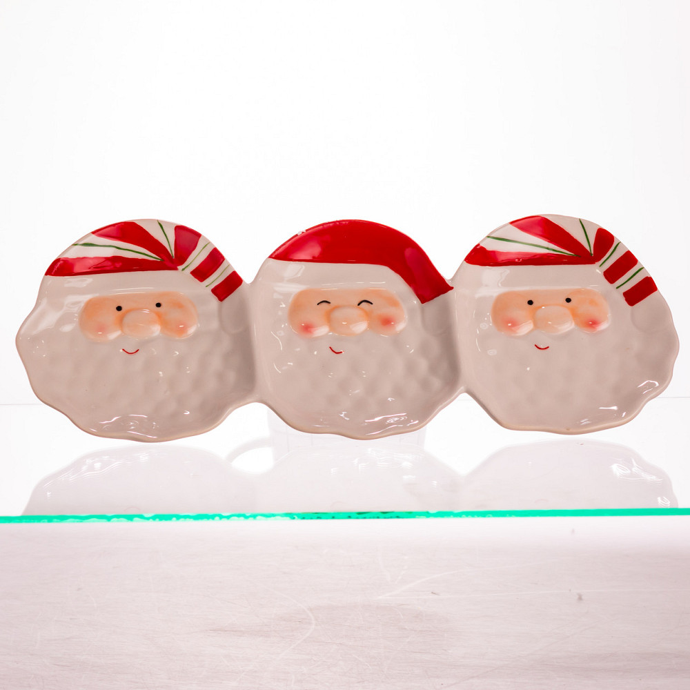 Yiwu Блюдо сервірувальне новорічне для закусок Santa Claus 33.5×12.5 (см) з порцеляни CR-1-33 Коломия - фото 1