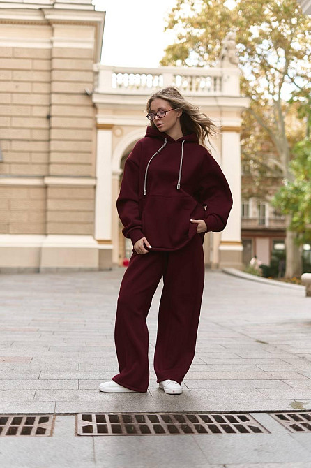 Жіночий теплий костюм двійка вільного крою тринитка на флісі Одеса - фото 8