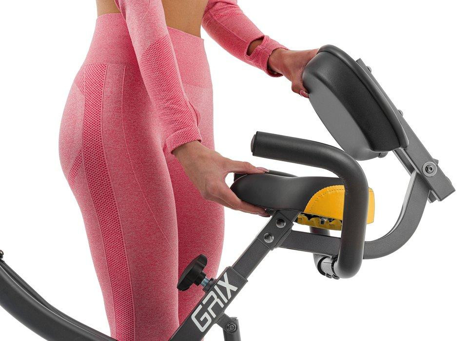 Велотренажер магнітний Hop-Sport HS-3010X Grix X-Bike з еспандерами сіро-жовтий Київ - фото 8