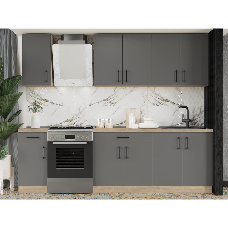 Кухня модульна Эверест Оптима набор №3 Графит 2,6 м (без столешницы) (DTM-5703) Львов - изображение 1