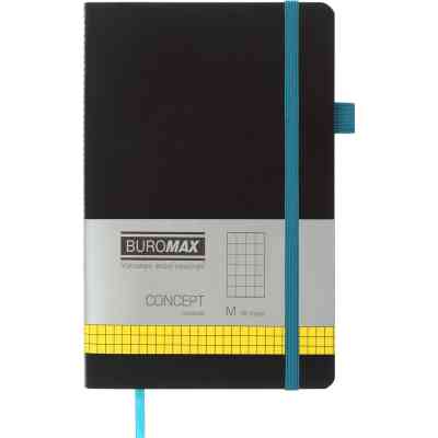 Книга записна Buromax Concept 125x195 мм 96 аркушів в клітинку обкладинка зі штучної шкіри Салатова (BM.291162-15) Вінниця