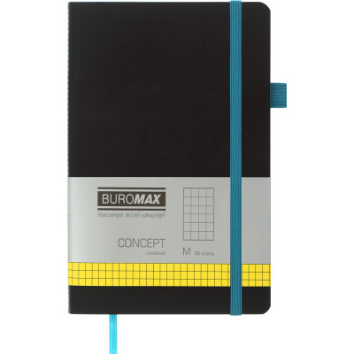 Книга записна Buromax Concept 125x195 мм 96 аркушів в клітинку обкладинка зі штучної шкіри Салатова (BM.291162-15) Вінниця - фото 1