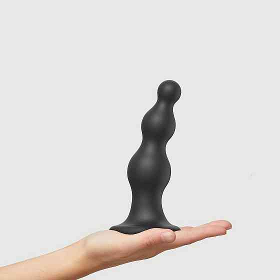 Насадка для страпона Strap-On-Me Dildo Plug Beads Black L Sex Aura Київ