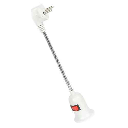 Патрон Е27 с вилкой и выключателем, гибкий удлинитель 15см Винница