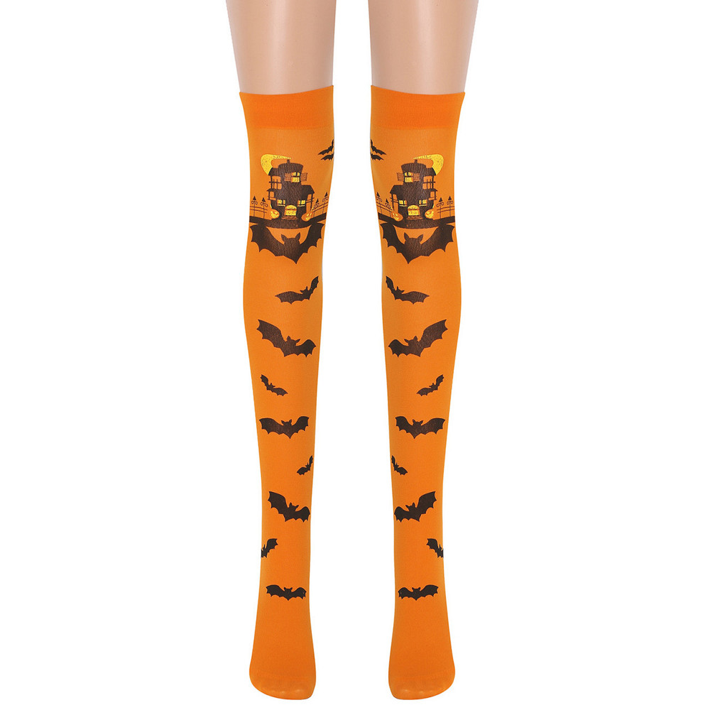 Панчохи для Хелловін Кажани one size помаранчево-чорний Київ - фото 5