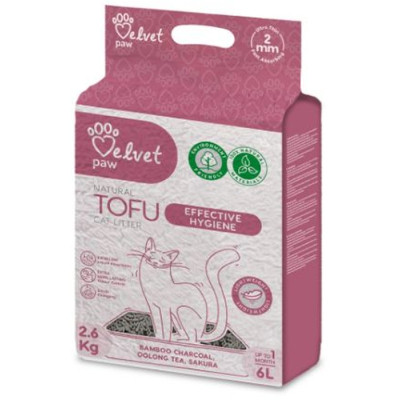Наповнювач для туалету Velvet Paw TOFU з бамбуковим вугіллям (2 мм) 2.6 кг (TOF70054) Вінниця - фото 1