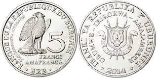 Burundi Бурунди - 5 Francs 2014 UNC птица Полтава - изображение 1