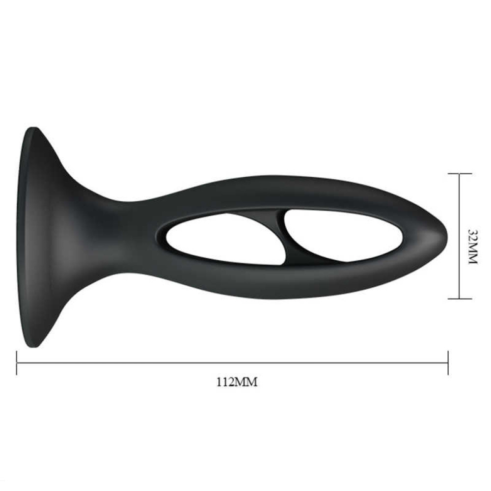 Анальна пробка з присоскою Fabulous Silicone, чорна Sex Aura Київ - фото 6