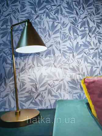 Обои флизелиновые Decoprint Elisir EL21030 листья ветки светло бирюзовые голубые серые на голубом фоне Киев