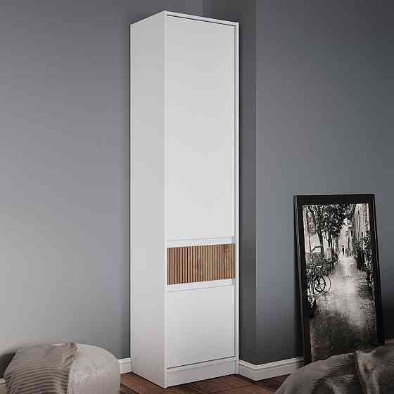 Шкаф-пенал закрытый с полками и ящиком Эверест Стайл-500 50х39х203 см Нимфея Альба (белый)/Канелла (DTM-073573) Днепр