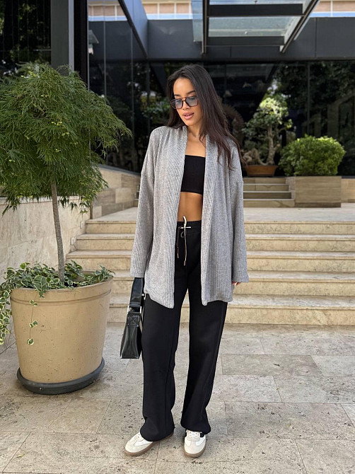 Женский теплый модный кардиган. Графит, 46/48 Одесса - изображение 3