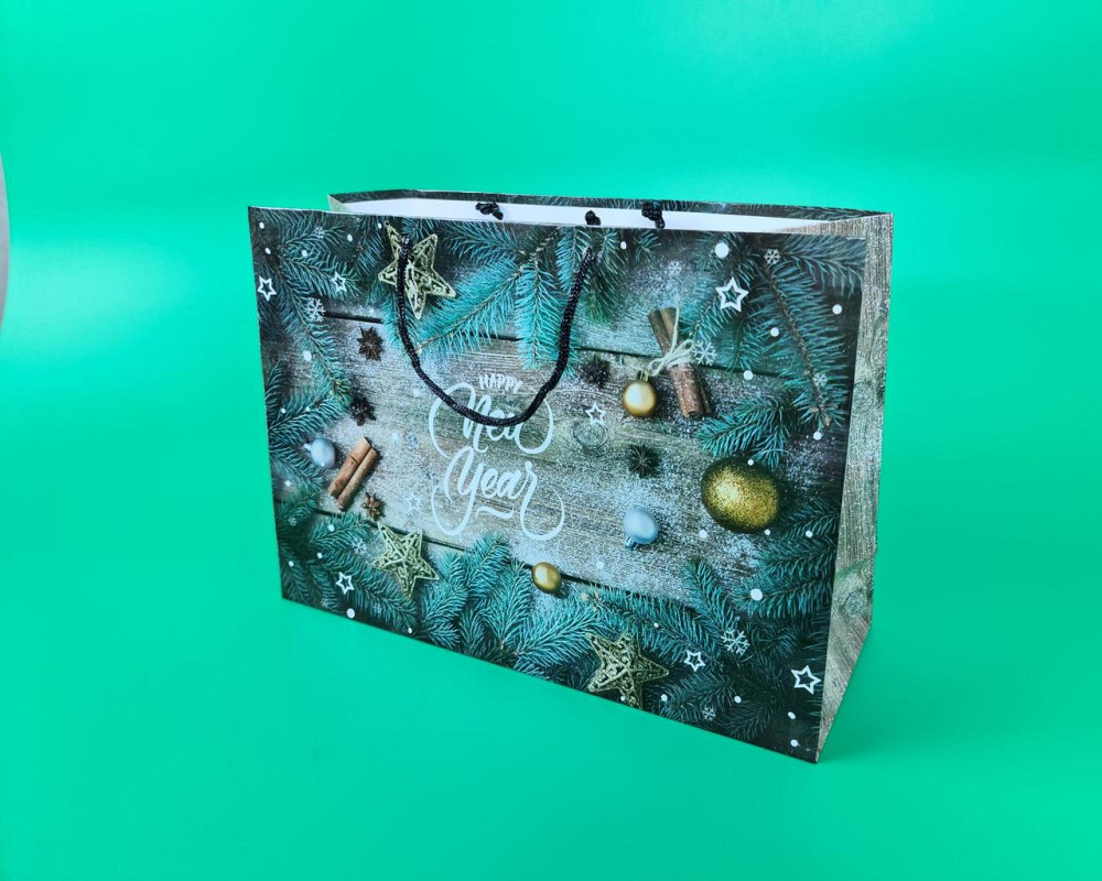 Бумажные пакеты большой горизонтальный 36/22/10  новоголний-18 (12 шт) Харьков - изображение 1