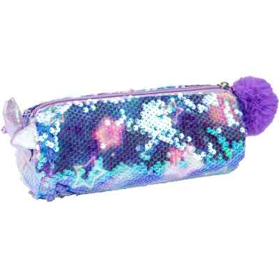 Пенал Cool For School з паєтками та помпоном 1 відділення синій (CF87062) Вінниця