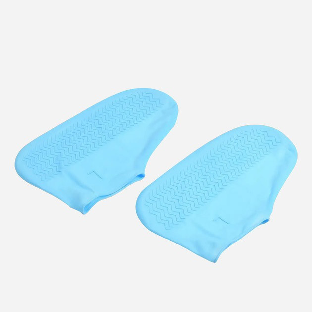 Багаторазові бахіли-чохли L (41-45 розмір) для взуття силіконові від води та бруду. Колір: блакитний YT-45 Львів - фото 2