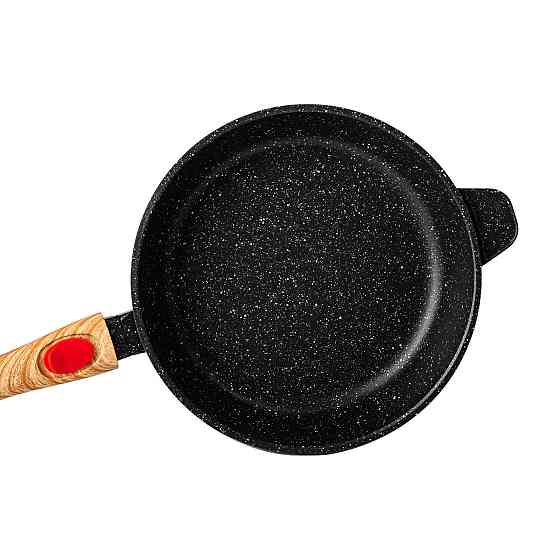 Алюмінієва глибока сковорода (2,4 л) зі скляною кришкою Ø 24 см Black MGC HP-4-463B Коломия