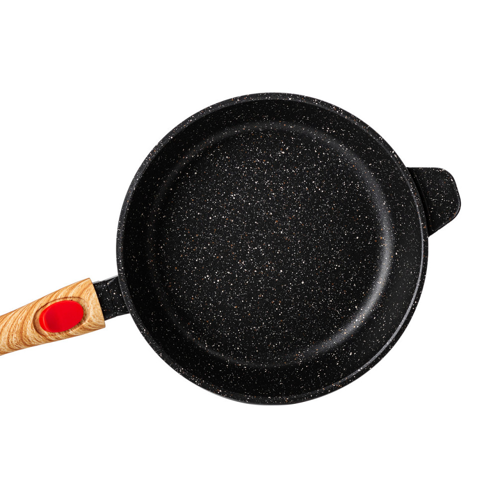 Алюмінієва глибока сковорода (2,4 л) зі скляною кришкою Ø 24 см Black MGC HP-4-463B Коломия - фото 2