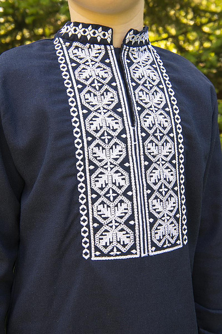 Вишиванка для хлопчика, темно-синя топ Київ - фото 2