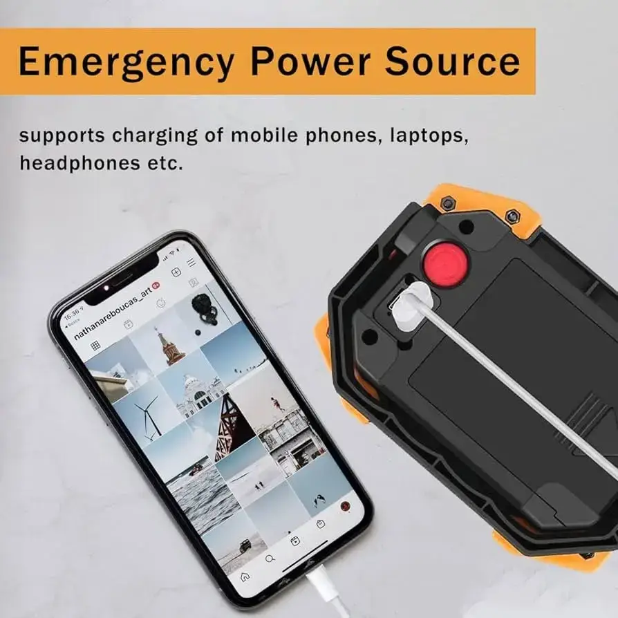 Уцінка Світлодіодний портативний ліхтар Tekstap 10W 6500K 500lm IP54 c USB з Акумуляторами 18650 Київ - фото 4