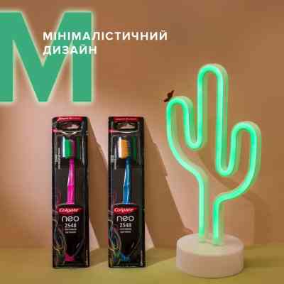 Зубна щітка Colgate Neon 2548 кінчиків щетинок середньої жорсткості Помаранчева (2172000000022) Вінниця