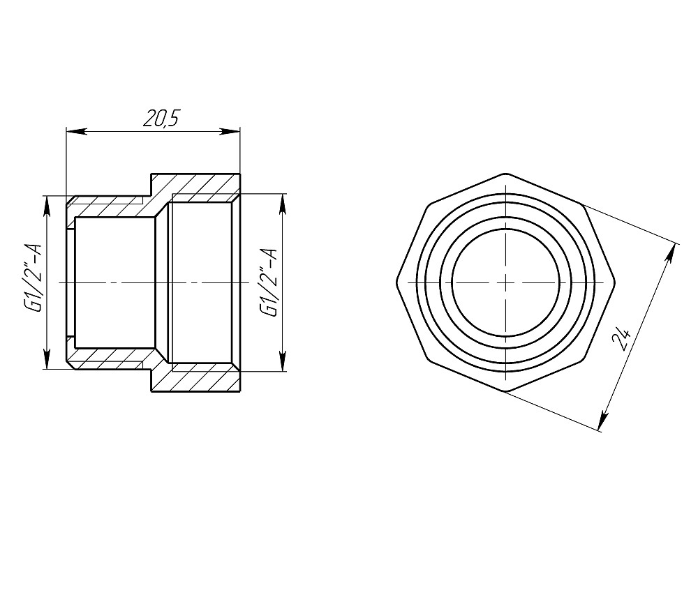 Перехідник 1/2″ВЗ латунний під прокладку LI333S OPTIMUM Тернополь - изображение 3