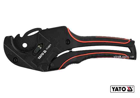 Труборіз для ПВХ труб YATO : max Ø42 мм, алюмінієвий корпус, ручка- ABS + TPR [10/40] Одеса