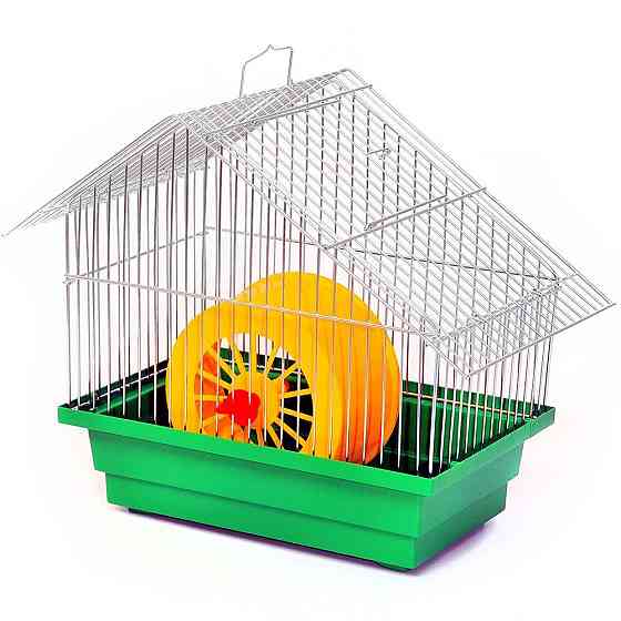 Декоративная клетка Избушка для грызунов с барабаном оцинкованная (28 х 18 х 29 см), Лори Киев