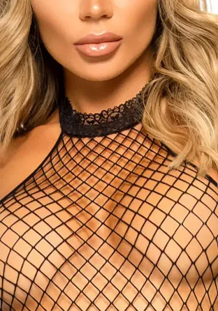 Бодістокінг Leg Avenue Racer neck bodystocking Black Львів