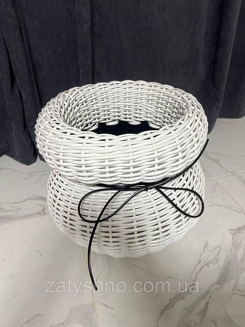 Корзина из ротанга плетеная белая Киев - изображение 3