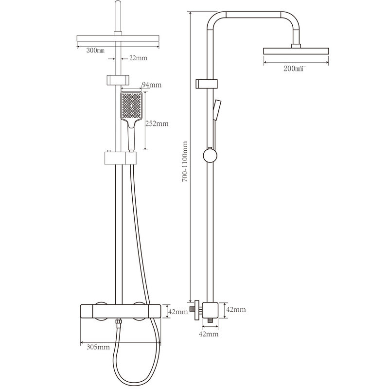 Душова алюмінієва колонна Champion PBC-009-J GRAPHITE з 3 режимами та змішувачем (CH6548) Харків - фото 8